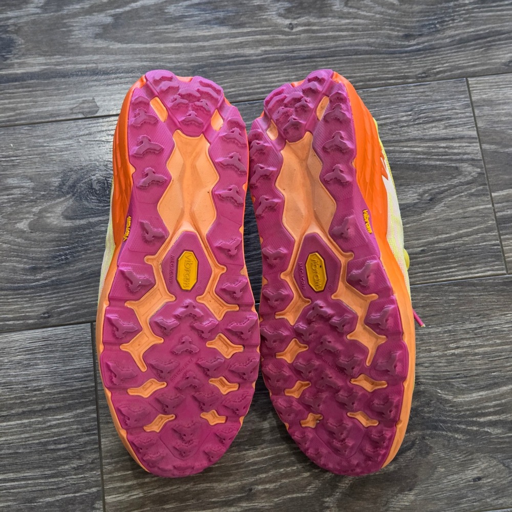 HOKA Speedgoat 5 Womens 8B Peach Parfait Orange Trail Running Shoes Vibram - Picture 10 of 11